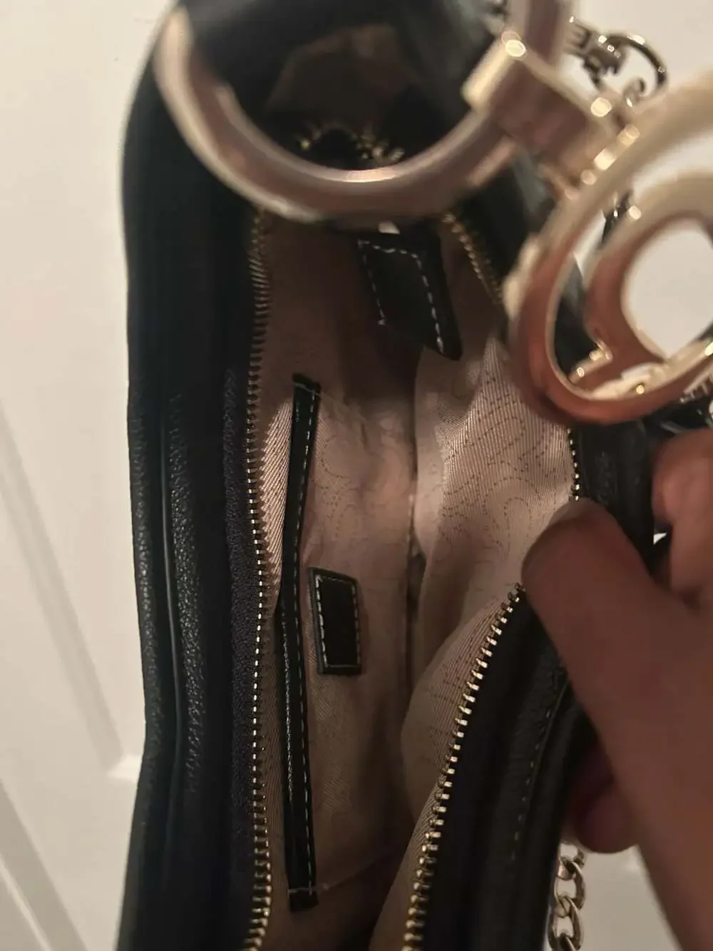 True Religion Studded Horseshoe Pebble Hobo Shoulder Bag